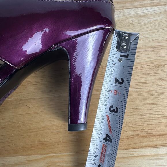 Sofft Sandal Size 8.5M Purple Patent Caged Zip Block Heel Bootie Dress Shoe - Picture 10 of 11